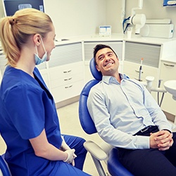 Man at a dental implant consultation 