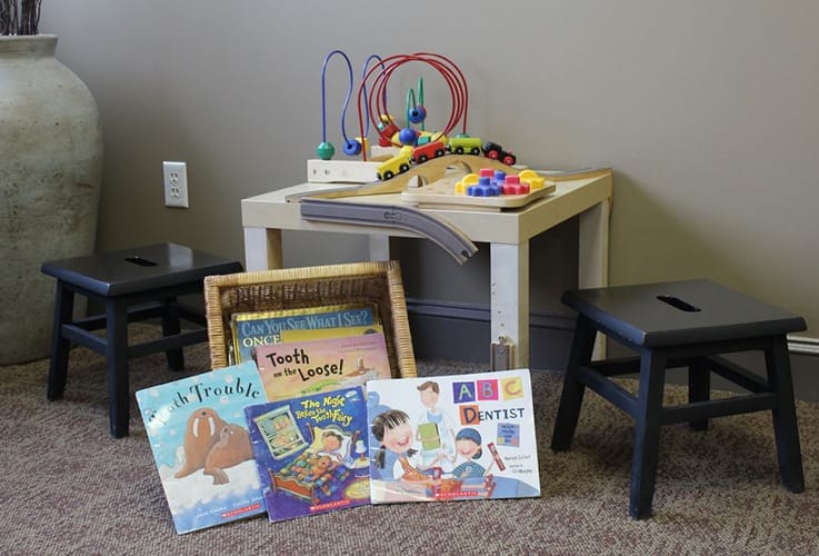 Kid friendly dental office waiting area