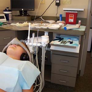 Child receiving sedation dentistry in Lincoln
